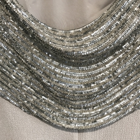 ✨sold✨ badgley mischka • gray silver beaded dress - Picture 8 of 8